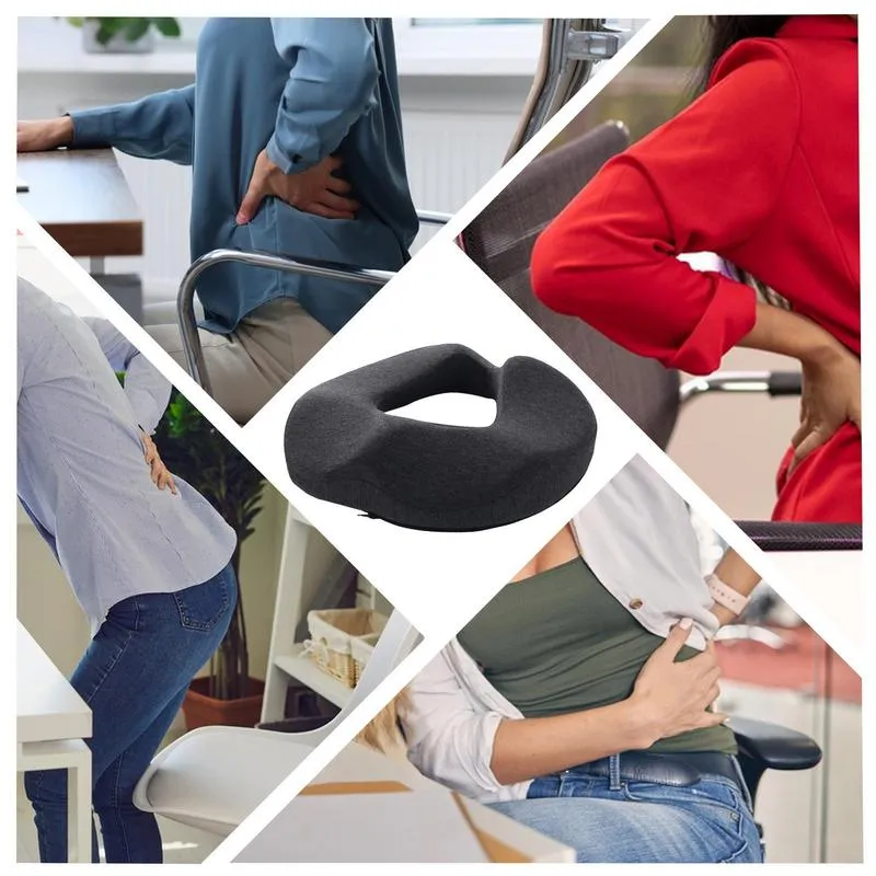 Premium Memory Foam Donut Seat Cushion – Tailbone, Hemorrhoid, Sciatica, and Bed Sore Relief for Office, Travel, or Home Use – Ergonomic Pain Relief Pillow for Sitting Comfort and Support