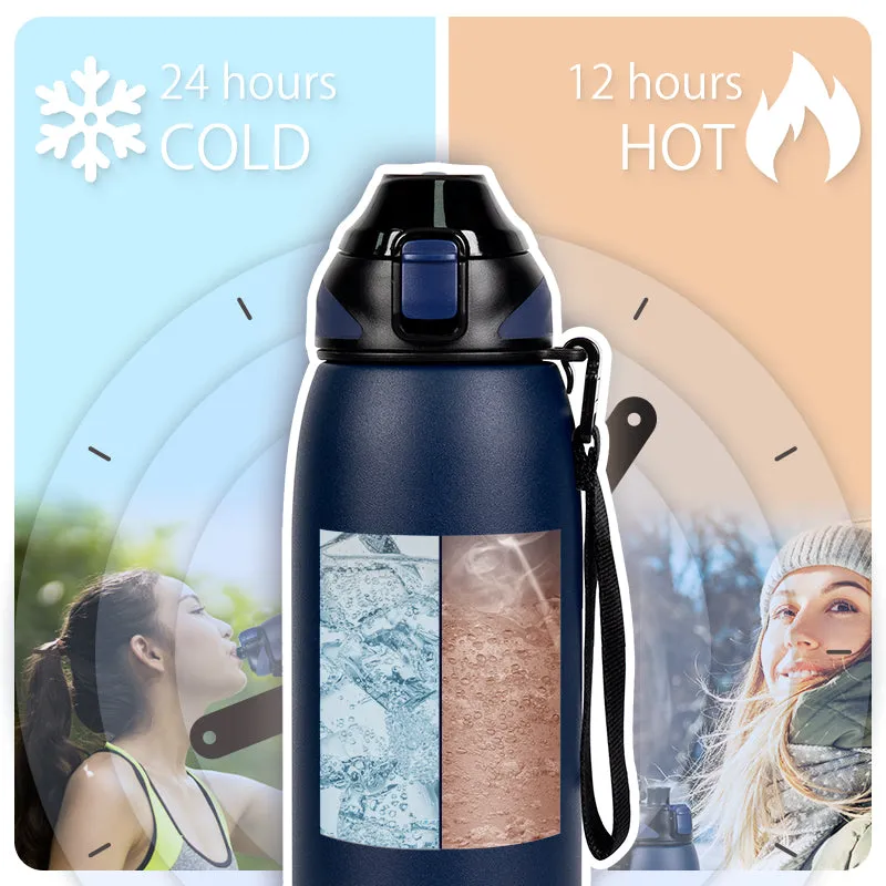 Premium Stainless Steel Thermos – Double Wall Vacuum Flask with Magnetic Lid, Leak-Proof Outdoor Sport Water Bottle, Thermal Mug for Travel & Sports