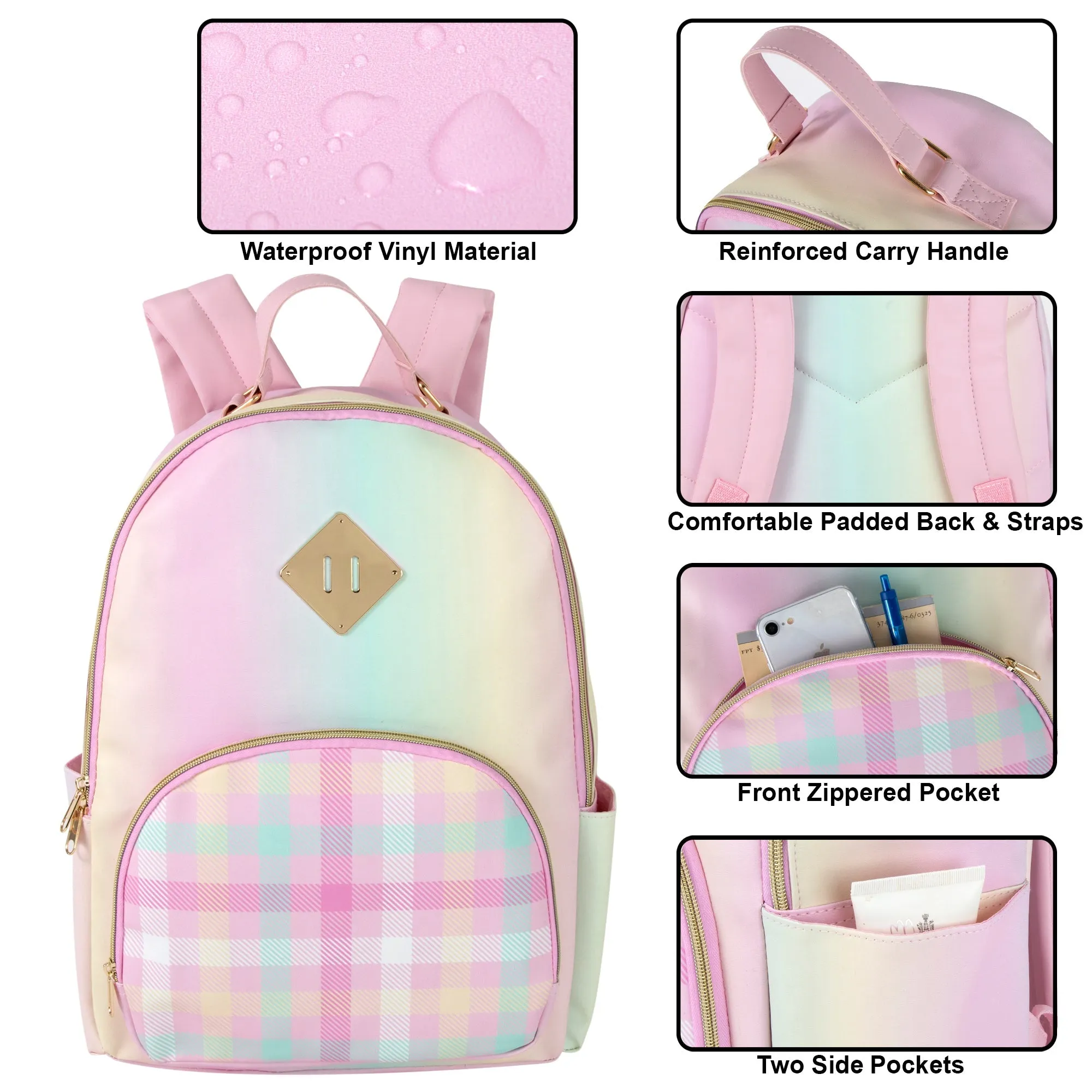 Printed Vinyl Backpack 17-Inch NoveltiesMart Wholesale