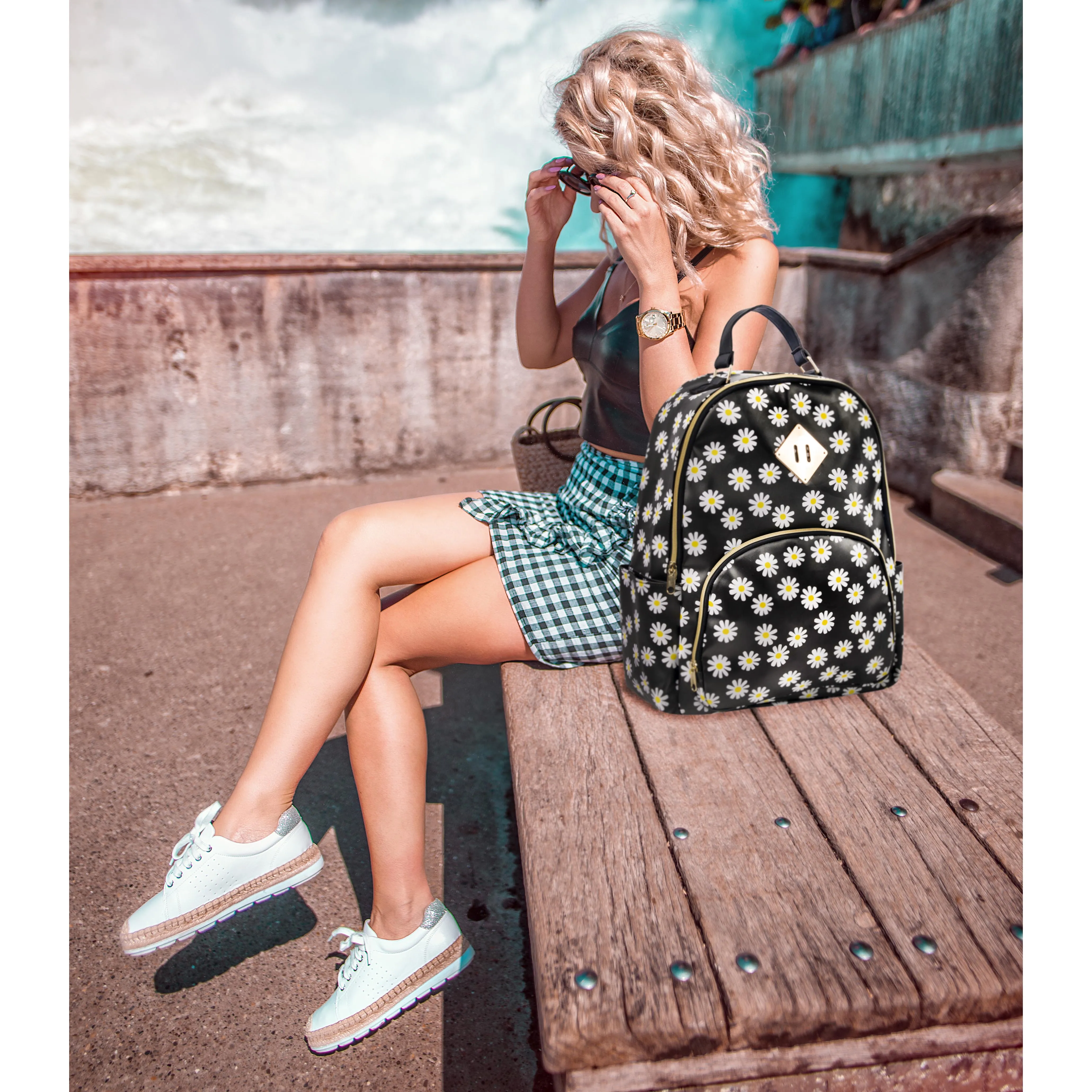 Printed Vinyl Backpack 17-Inch NoveltiesMart Wholesale
