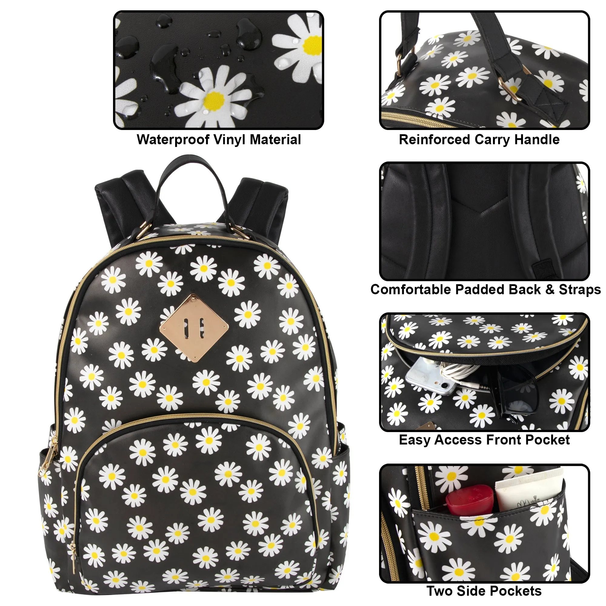 Printed Vinyl Backpack 17-Inch NoveltiesMart Wholesale