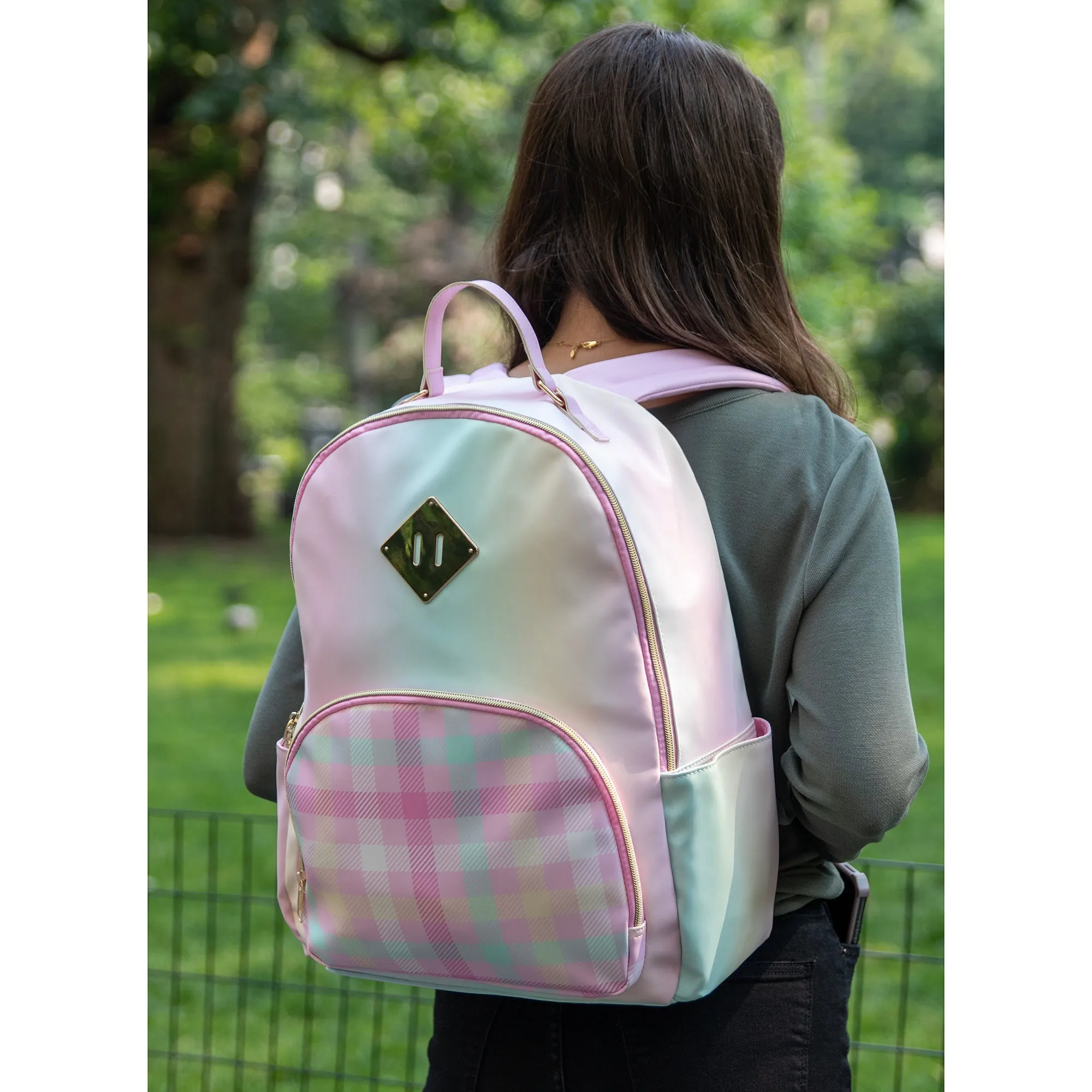 Printed Vinyl Backpack 17-Inch NoveltiesMart Wholesale