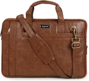 Professional, Business & Casual Faux Leather Messenger Laptop Bag | Detachable Shoulder Strap | Magnetic Closure & Trolley Sleeve | Office Bag with Sturdy Handle Compatible with Upto 16 Inch