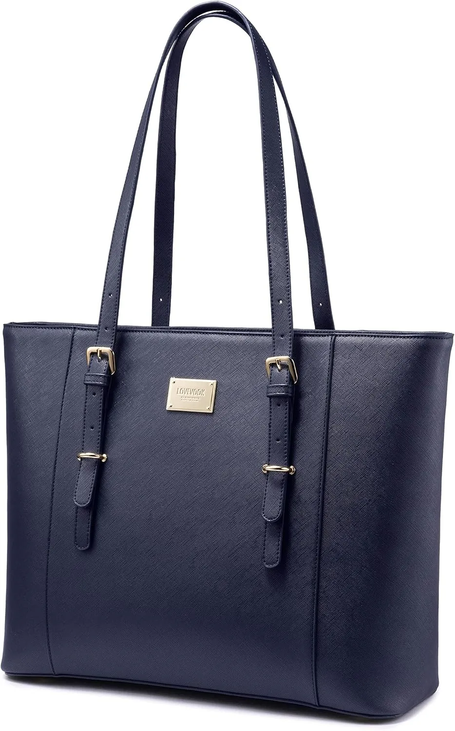 Professional Laptop Tote - Large Computer Bag for Women, Padded Compartment for Up to 15.6 Inch Laptops, Navy
