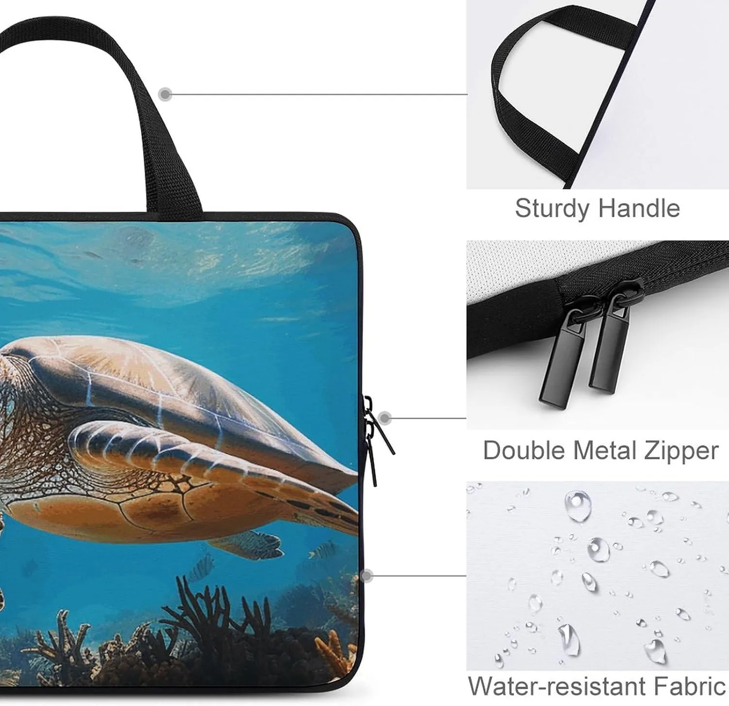 Protect Marine Life Laptop Bag Durable Laptop Sleeve Water-Resistant Notebook Bag for Computer Or Tablet