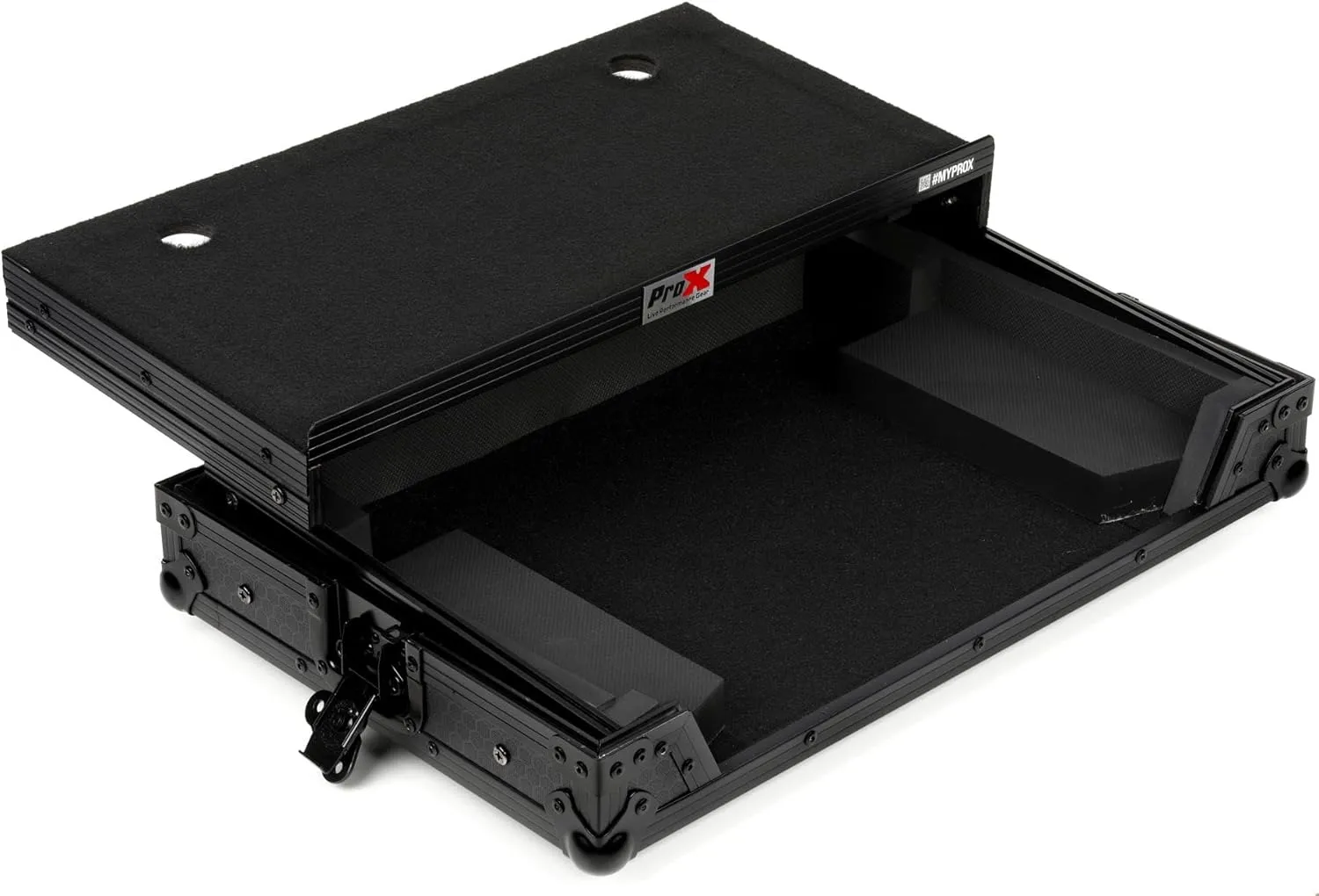 ProX Flight Case for Pioneer DDJ-REV1 Digital Controller with Sliding Laptop Shelf - High-Density Protective Foam for Interior Support - Protective Finish on Laminated Plywood - X-DDJREV1 LTBL