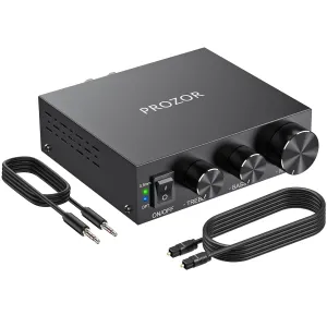PROZOR Power DAC Amplifier Plug-and-Play, Optical/3.5mm AUX Audio Receiver, TPA3221 100W 100W Home Stereo Amp, Bass Treble Control for Passive Bookshelf Speakers, Home Theater Desktop Audio