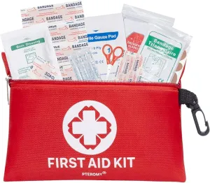 PTEROMY 150 Piece Mini First Aid Kit, Portable Small Emergency Kits Compact 1st Aid Kit for Car, Travel, Home, Camping, Outdoor, Hiking
