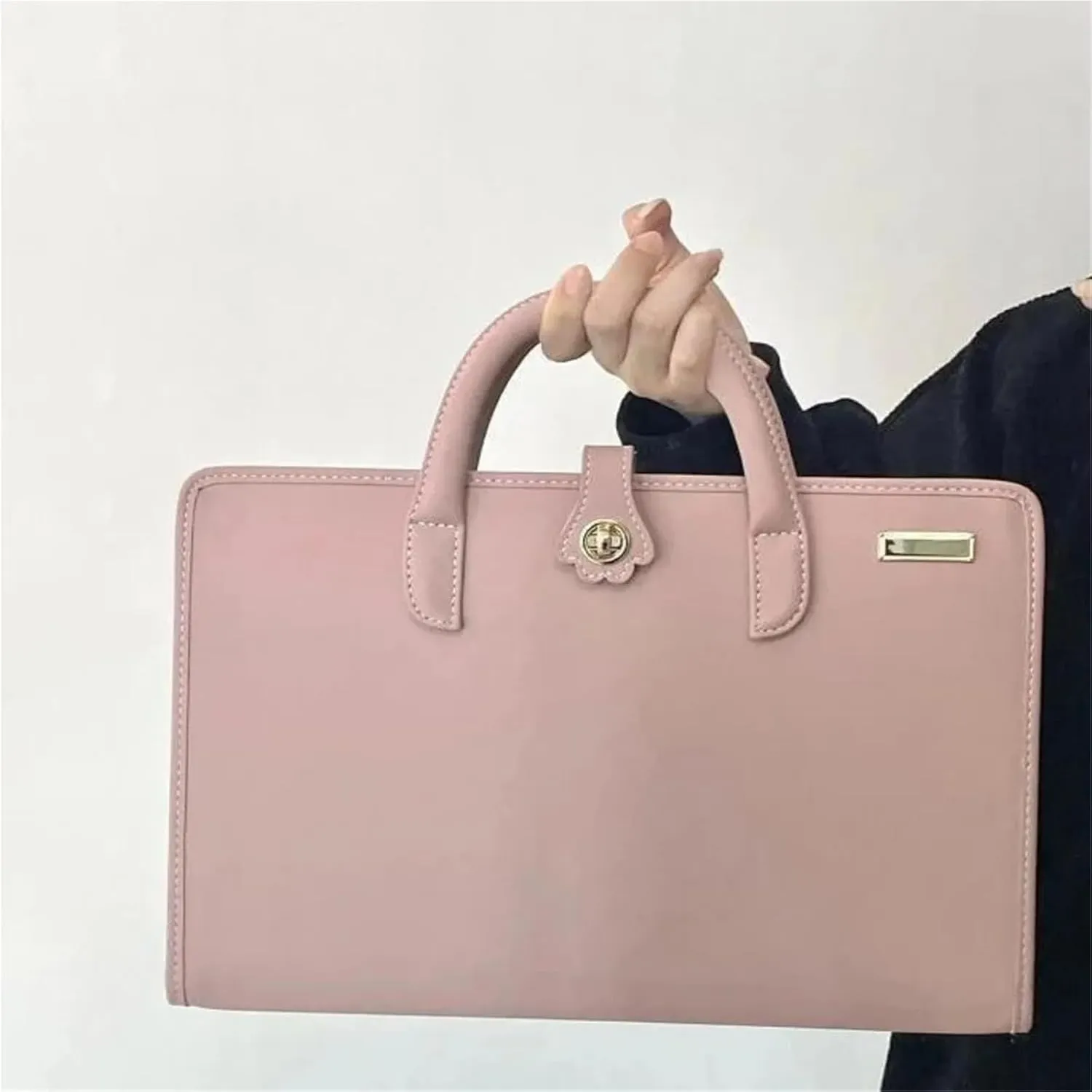 PU Laptop Sleeve Pink With Handle Protective Case Laptop Protective Case