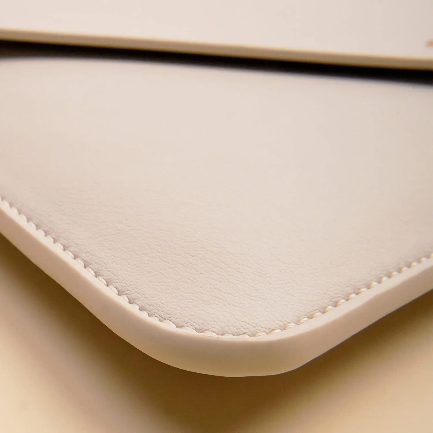 PU Leather Laptop Sleeve for 15.3 inch MacBook Air 2023/2024, Surface Laptop 15/Book 13.5/Studio - White