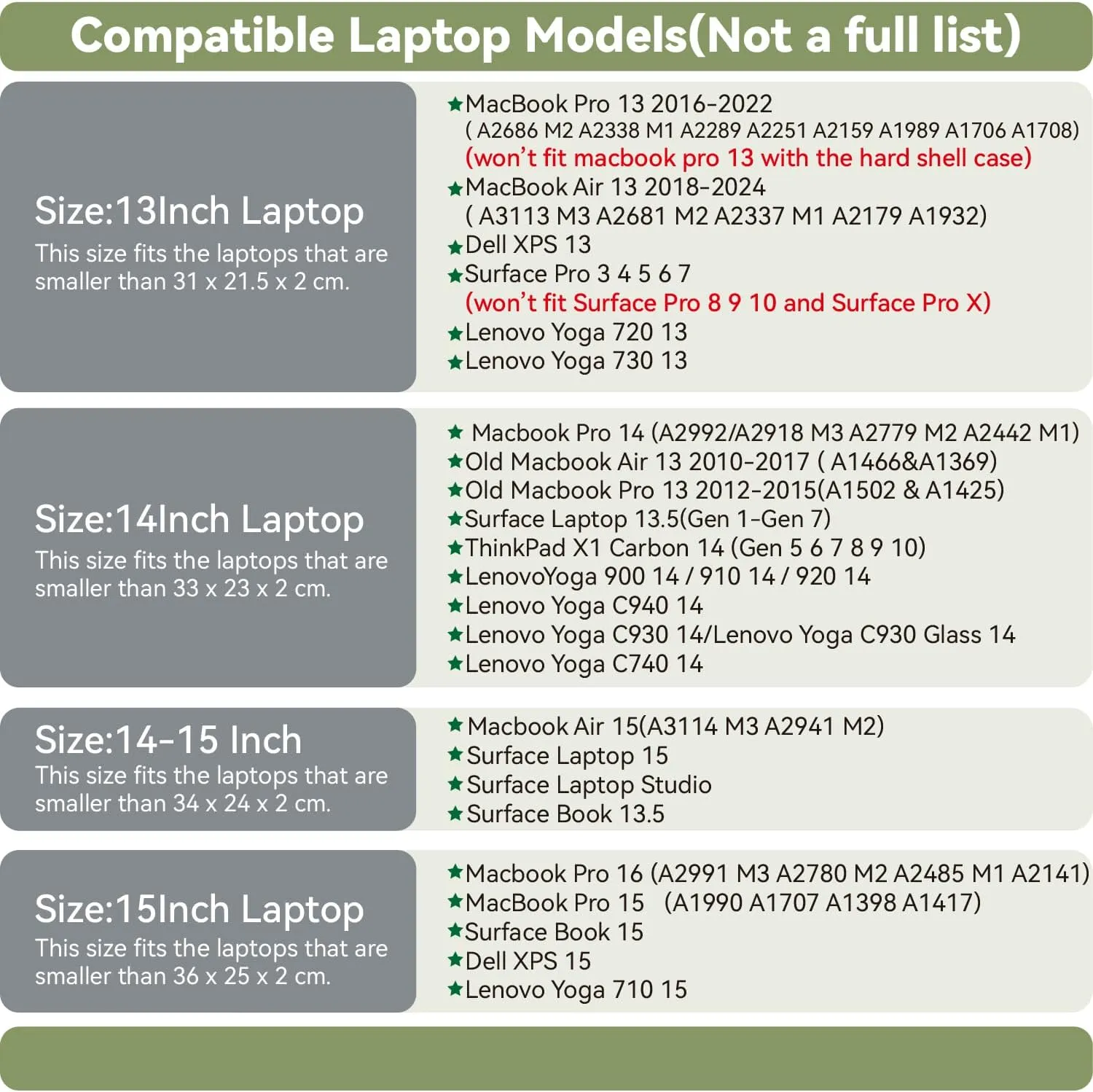 PU Leather Laptop Sleeve for 15.3 inch MacBook Air 2023/2024, Surface Laptop 15/Book 13.5/Studio - White