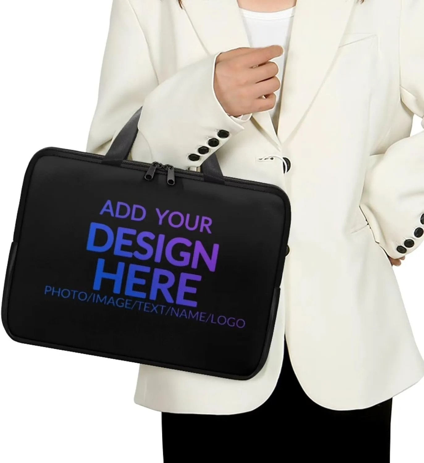 PU Leather Print Laptop Bag Computer Carrying Case Fits Laptop and Tablet, Sleek Design