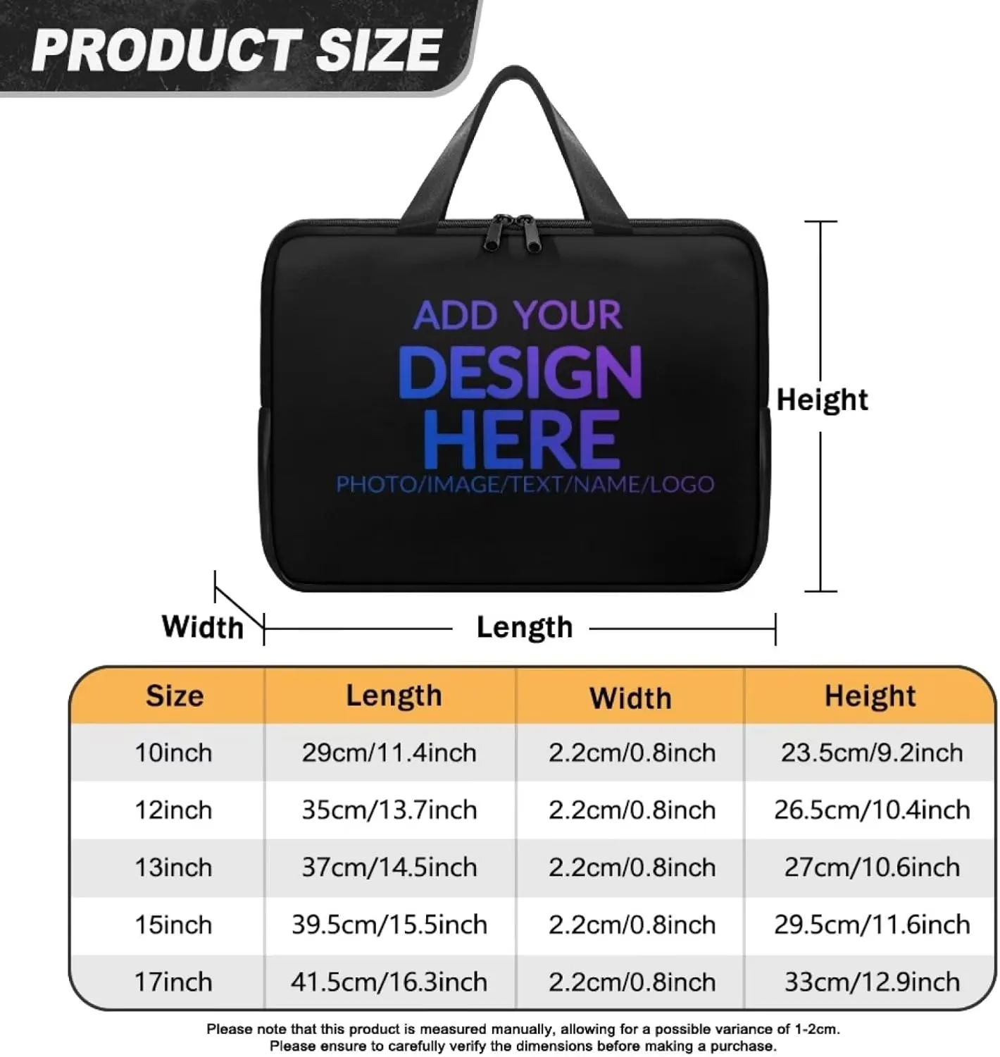 PU Leather Print Laptop Bag Computer Carrying Case Fits Laptop and Tablet, Sleek Design
