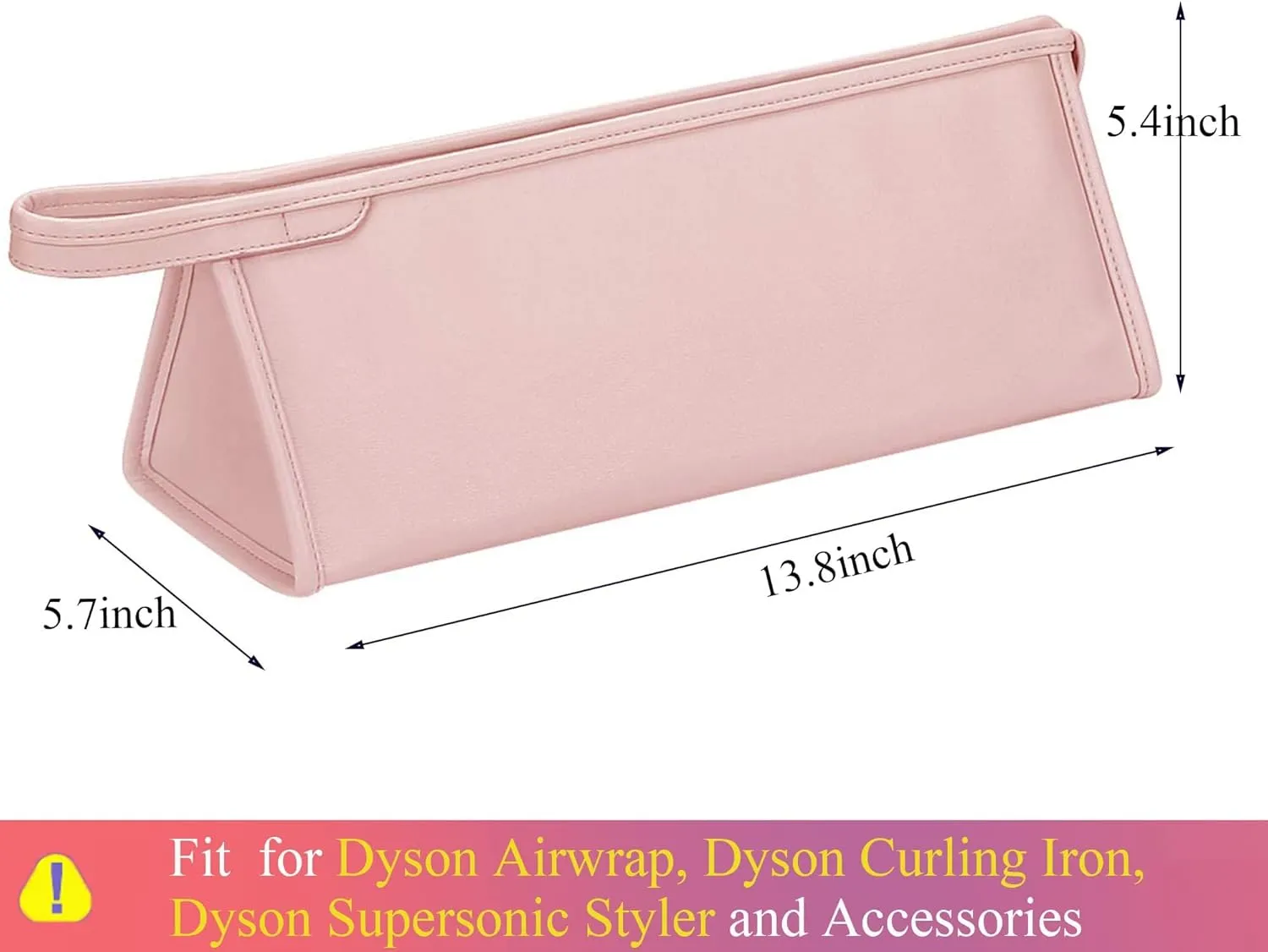 Pu Leather Travel Case Compatible with Dyson Airwrap Styler, Portable Waterproof Organizer Bag for Shark FlexStyle Attachments Storage, Pink