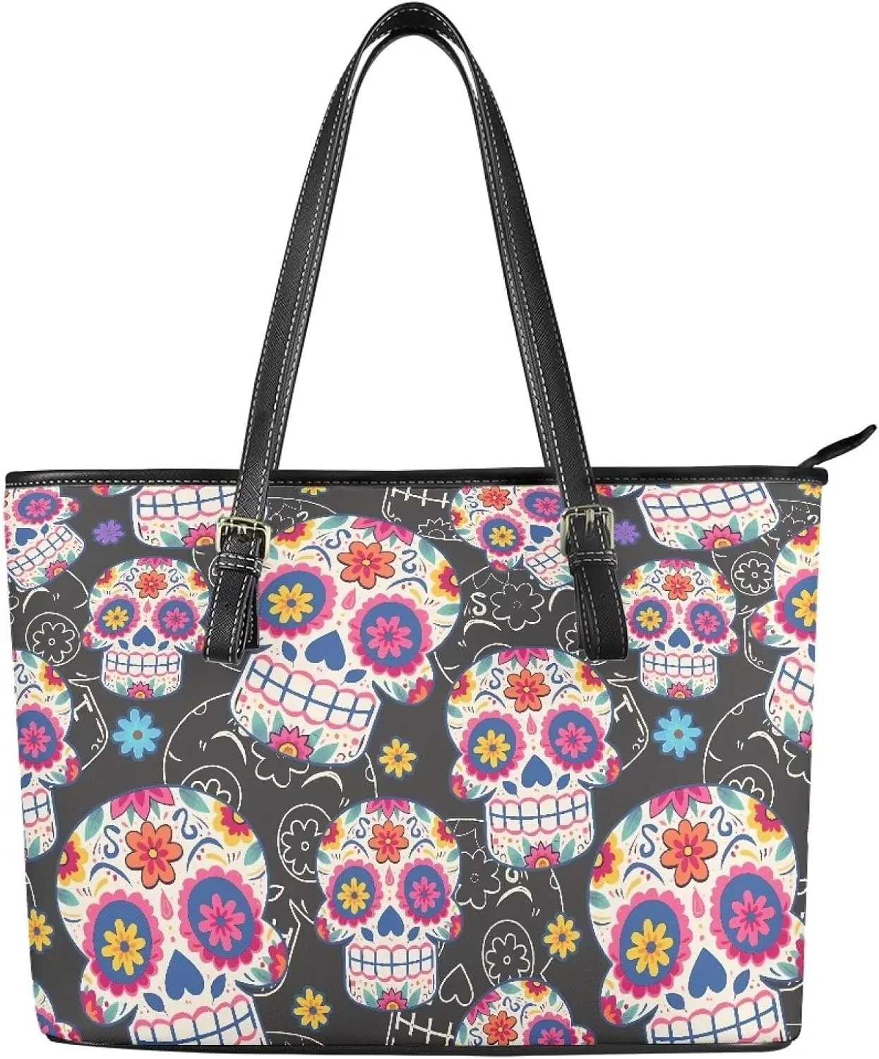 PU Leather Work Bag for Women Boho Tribal Tote Bag, Leather Business Office Bag Waterproof Leather Laptop Bag
