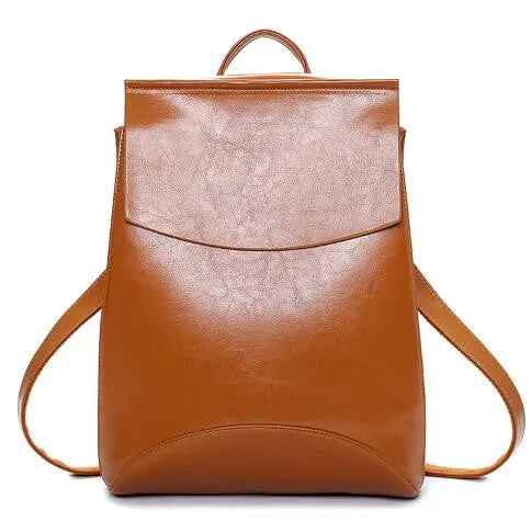 Pu Women Leather Backpacks School Bags Students Backpack Ladies Women's Travel Bags Leather Package Female Brand