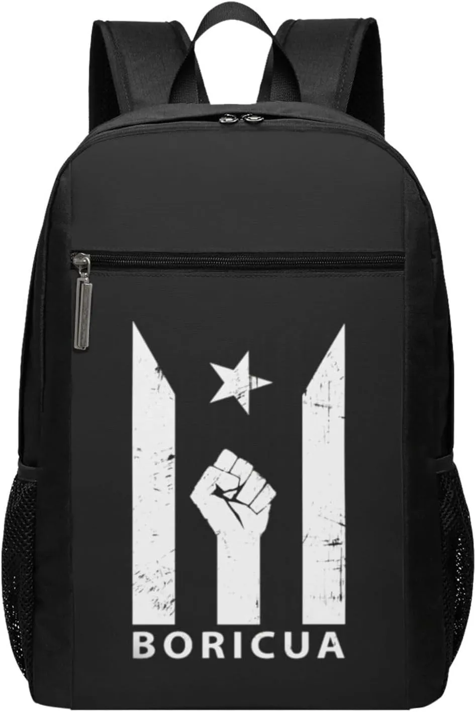 Puerto Rico Resiste Boricua Travel Laptop Backpack, Business Anti Theft Slim Sturdy Laptops Backpacks, College Computer Bag Gift for Men & Women Fits 17 Inch Notebook,Black