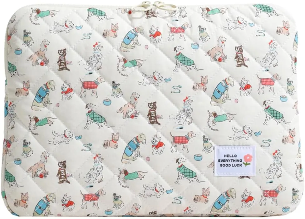 Puffy Laptop Sleeve Case, 13 Inch Quilted Laptop Protective Bag, Kawaii Aesthetic Notebook Sleeve
