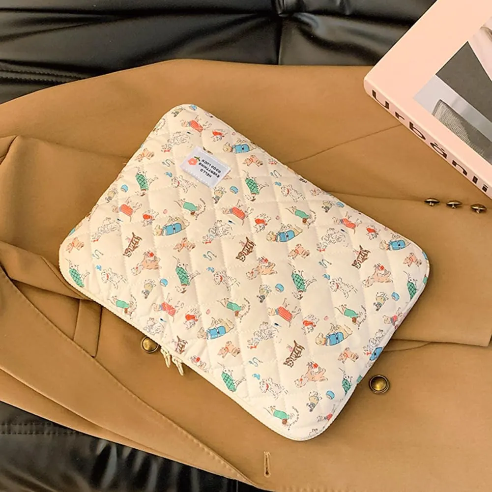 Puffy Laptop Sleeve Case, 13 Inch Quilted Laptop Protective Bag, Kawaii Aesthetic Notebook Sleeve