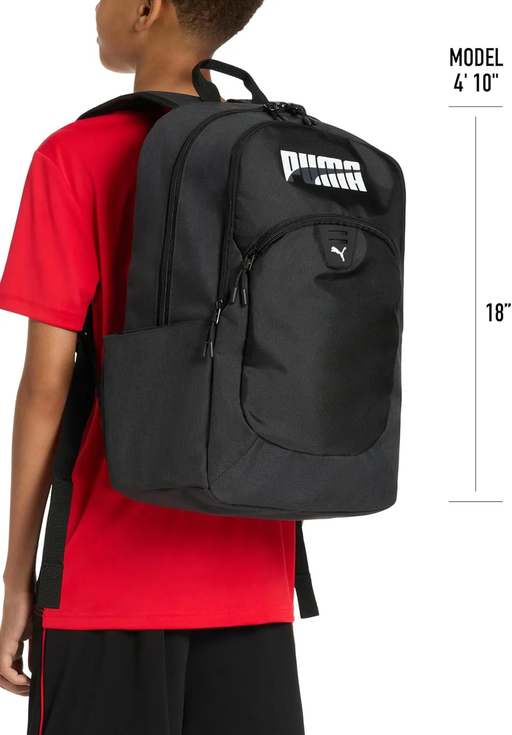 PUMA Unisex Kid's Rally Backpack, Black/Vivid Blue, Large