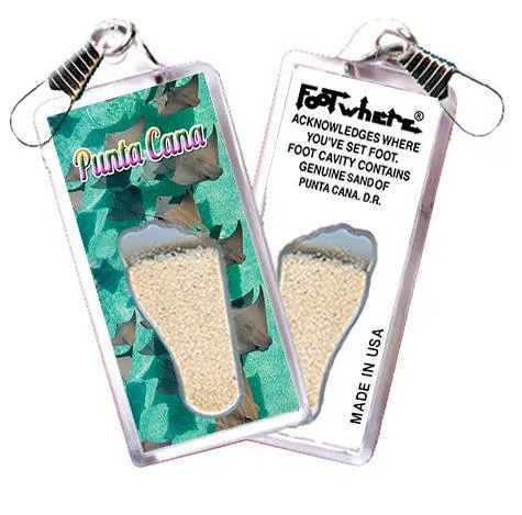 Punta Cana FootWhere® Souvenir Zipper-Pull. Made in USA