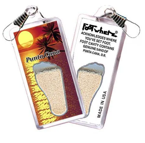Punta Cana FootWhere® Souvenir Zipper-Pull. Made in USA