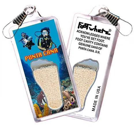 Punta Cana FootWhere® Souvenir Zipper-Pull. Made in USA