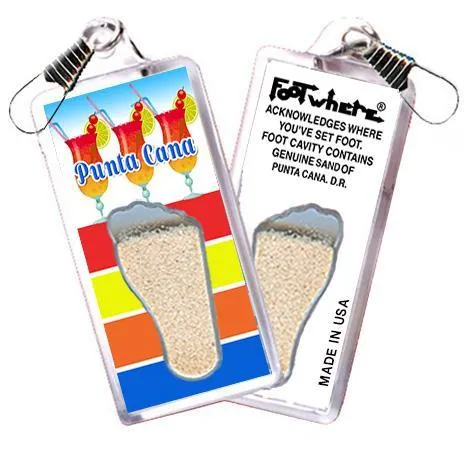 Punta Cana FootWhere® Souvenir Zipper-Pull. Made in USA