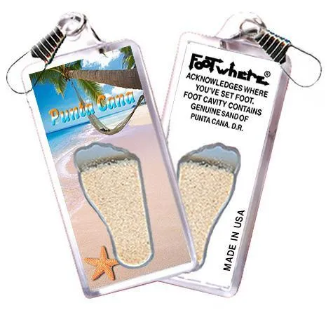 Punta Cana FootWhere® Souvenir Zipper-Pull. Made in USA