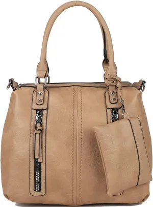 Purses and Handbags for Women PU Leather Fashion Tote Bag Large Shoulder Bag Top Handle Satchel Purse Set 2pcs