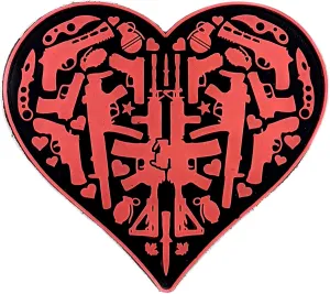 PVC Morale Patch 3.75"x3.5" - Full Heart - GLOW-IN-THE-DARK