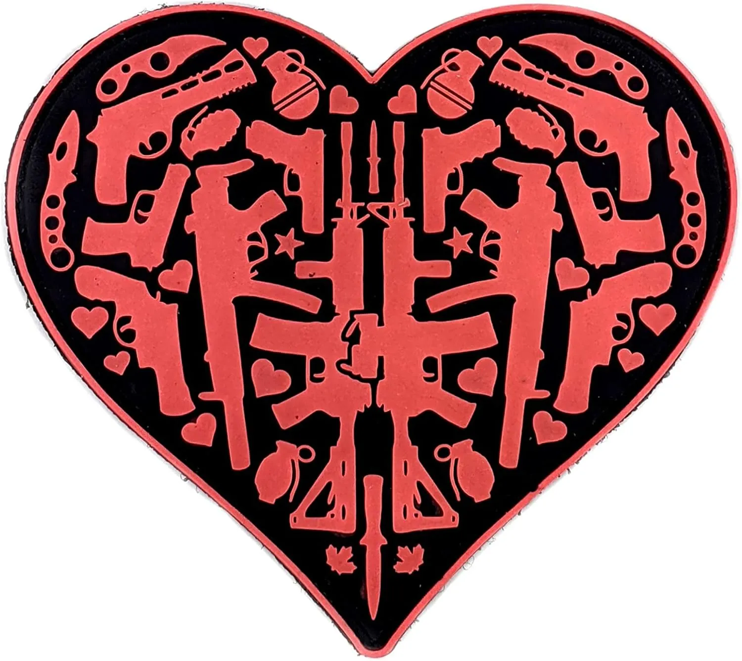 PVC Morale Patch 3.75"x3.5" - Full Heart - GLOW-IN-THE-DARK