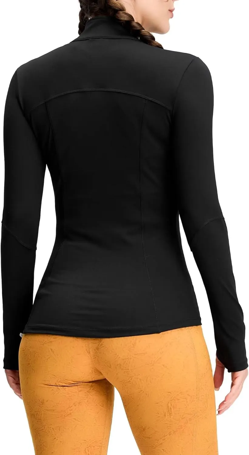 QUEENIEKE Womens Running Jackets Athletic Workout Scrub Jacket Track Full Zip Up Gym for Women Yoga Top
