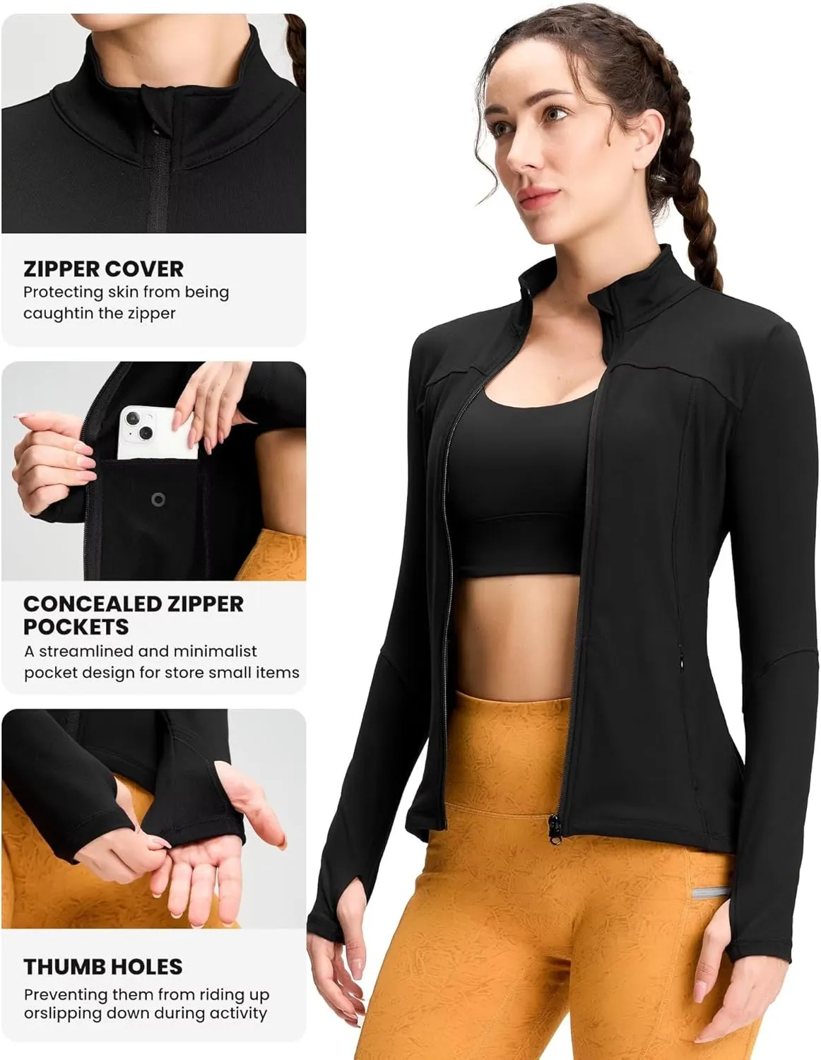 QUEENIEKE Womens Running Jackets Athletic Workout Scrub Jacket Track Full Zip Up Gym for Women Yoga Top
