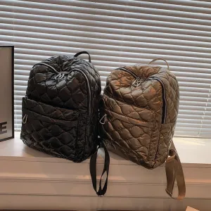 Quilted Nylon Backpack Womens Winter Fashion
