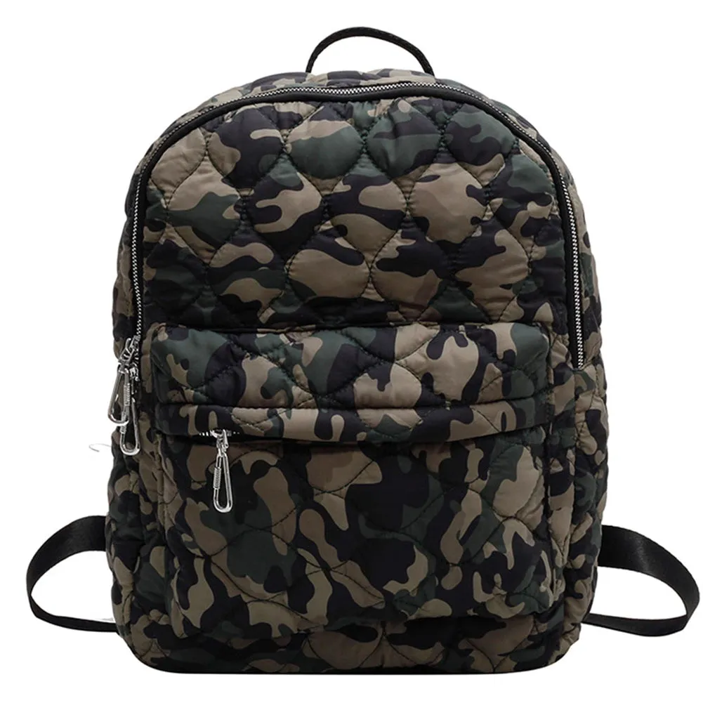 Quilted Nylon Backpack Womens Winter Fashion