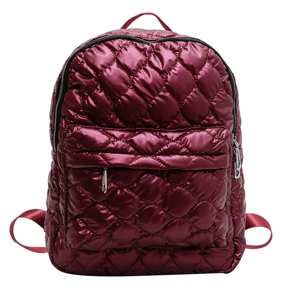 Quilted Nylon Backpack Womens Winter Fashion