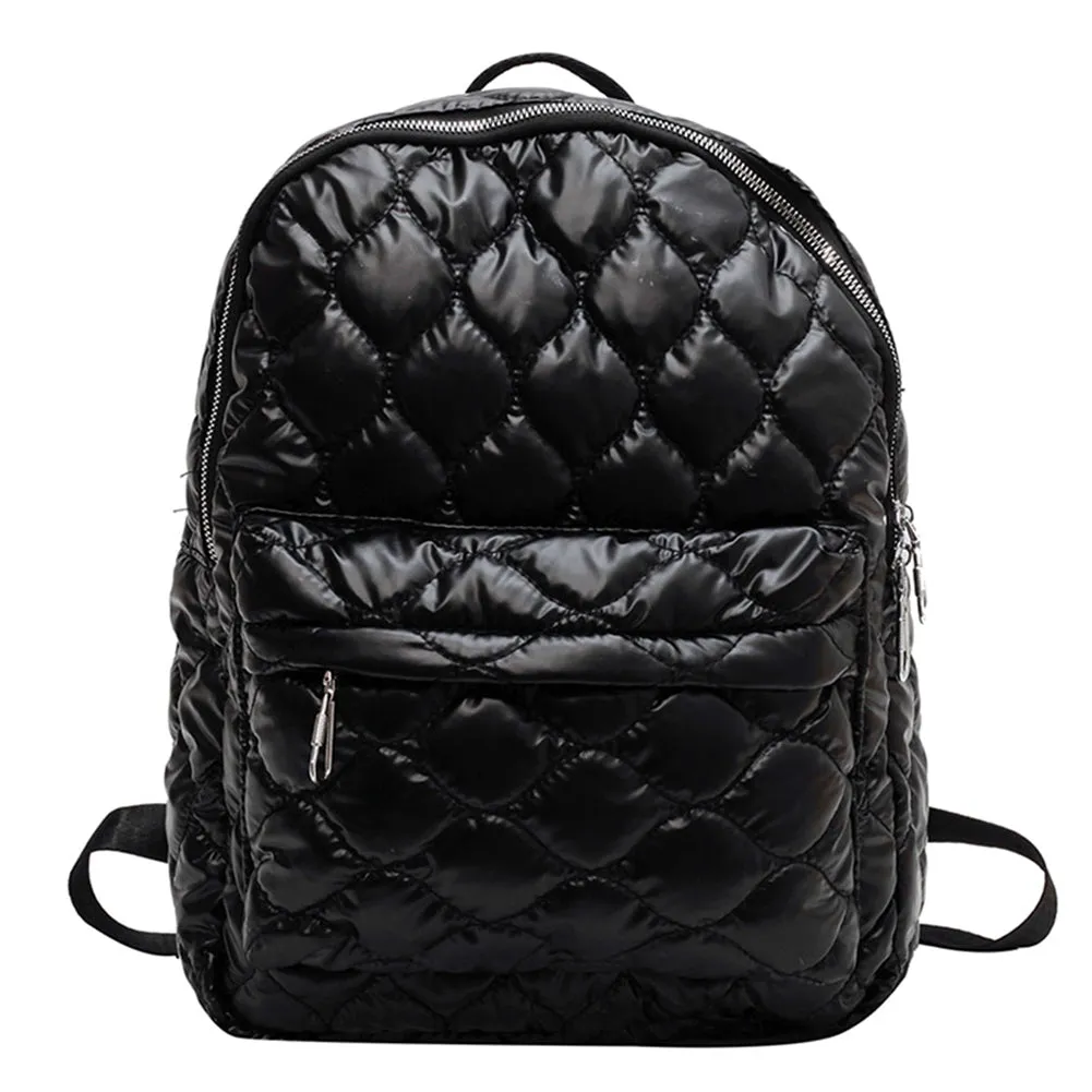 Quilted Nylon Backpack Womens Winter Fashion