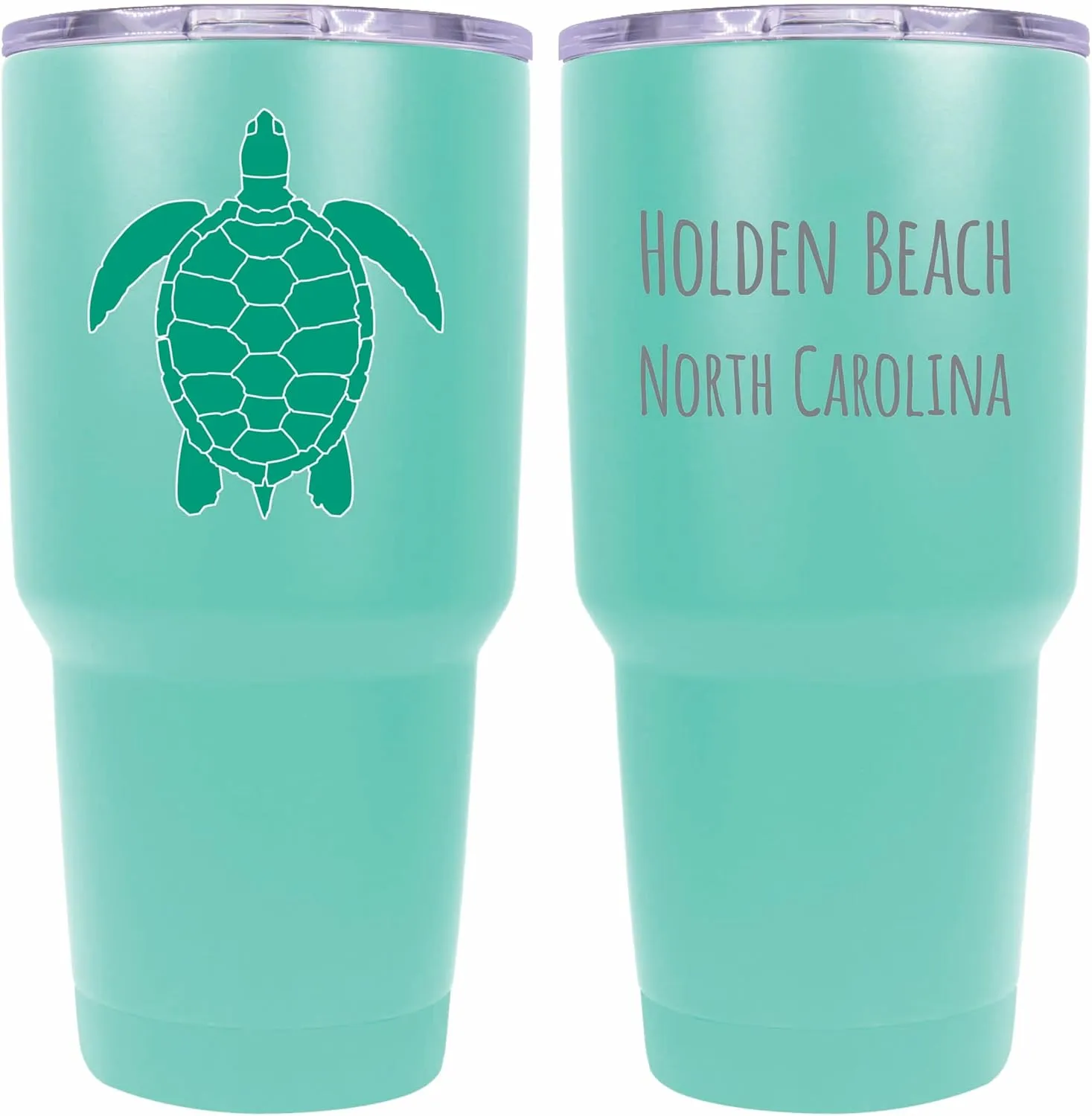 R and R Imports Holden Beach North Carolina Souvenir 24 oz Seafoam Insulated Stainless Steel Tumbler Turtle Design