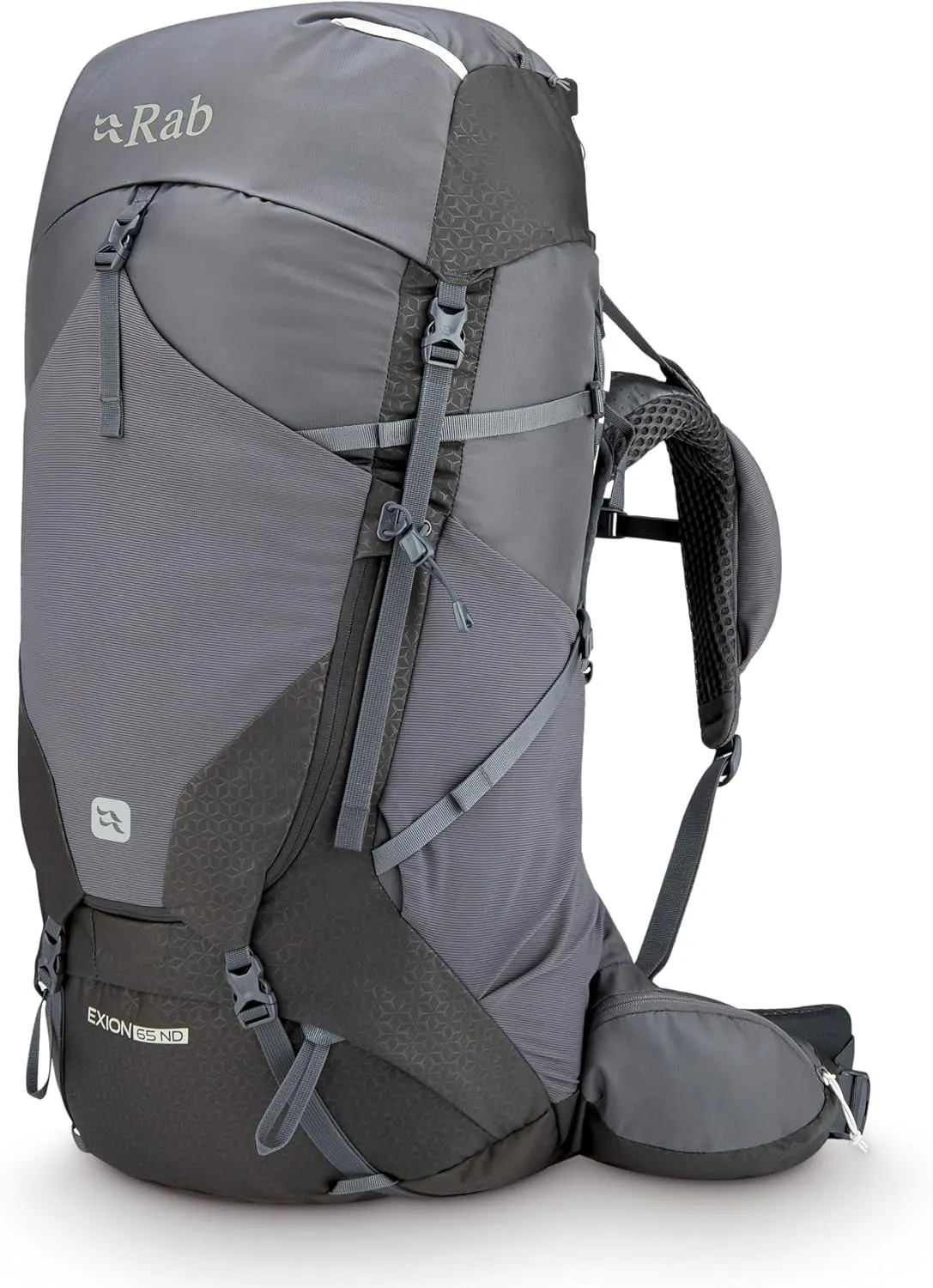 Rab Women's Exion ND Backpack Comfortable Pack for Hiking, Trekking, & Backpacking - Anthracite/Graphene - 65-Liter (Back Length - Small/Medium)