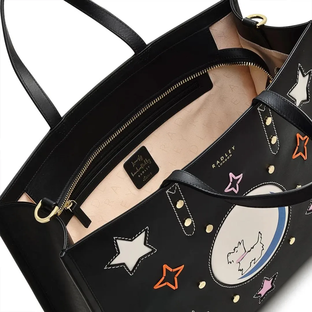 Radley To The Moon Medium Ziptop Grab Bag - Black