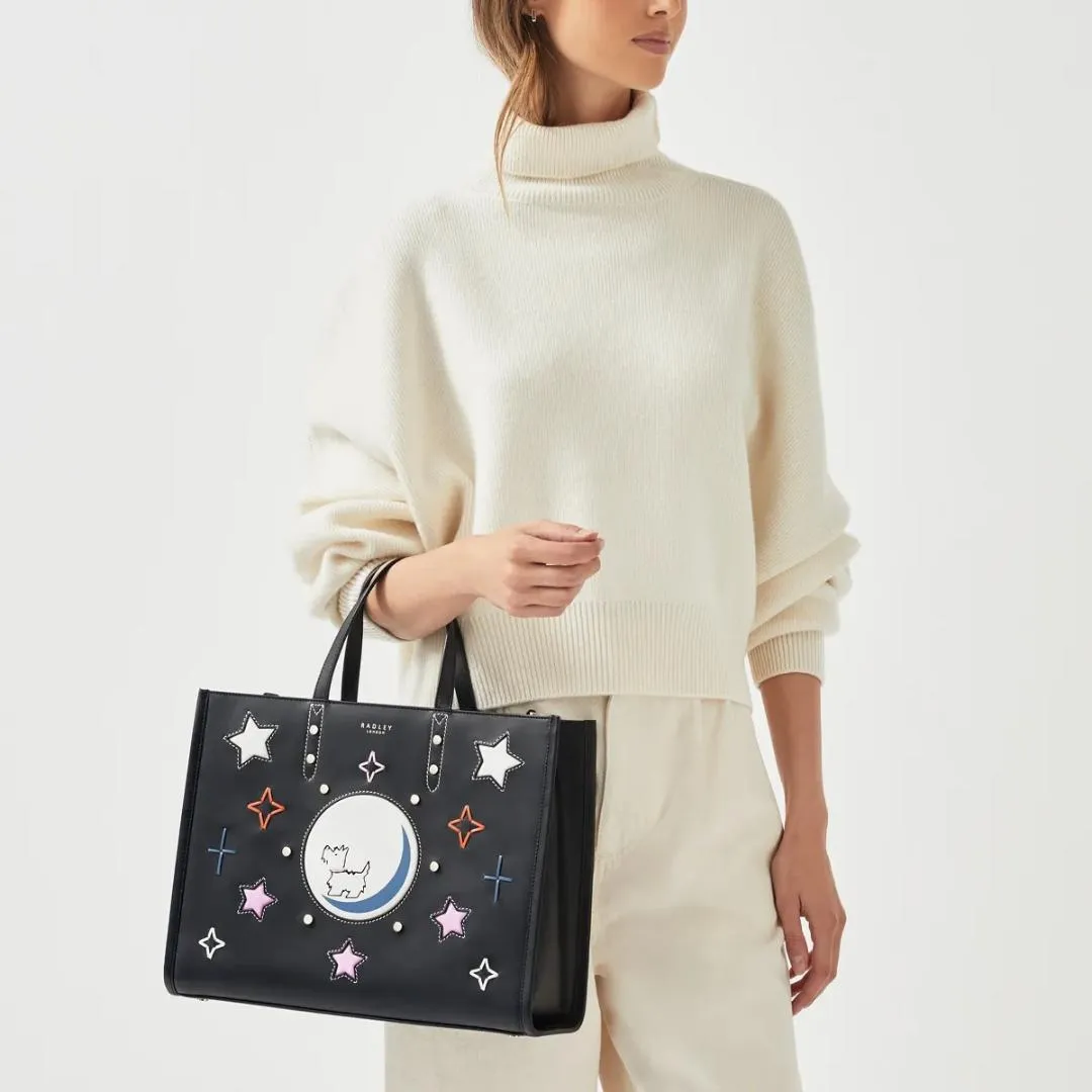 Radley To The Moon Medium Ziptop Grab Bag - Black