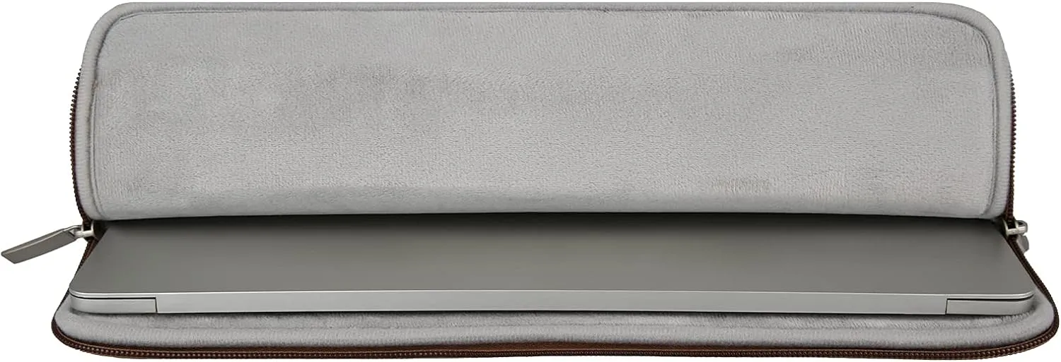 RAINYEAR 13 Inch Laptop Sleeve Soft PU Leather Case Water Resistant Padded Cover Bag Compatible with 13" MacBook Pro/Air A2681 A3113 A3240 A2338 A2337 A2159 A2179 A2251 A2289 (Brown)