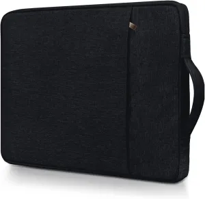 RAINYEAR 14" Laptop Sleeve Case Compatible with 14 Inch Notebook Computer Chromebook Handbag with Handle Front Pocket Padded Briefcase Protective Carrying Bag,Black