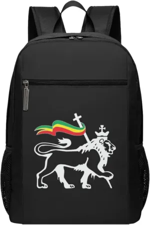 Rasta Lion Of Judah Travel Laptop Backpack, Business Anti Theft Slim Sturdy Laptops Backpacks, College Computer Bag Gift for Men & Women Fits 17 Inch Notebook,Black