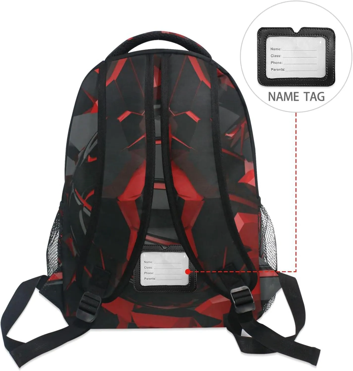 Red Black Basketball Boys Girls Kids School Backpacks Bookbag, Elementary School Bag Travel Backpack Daypack
