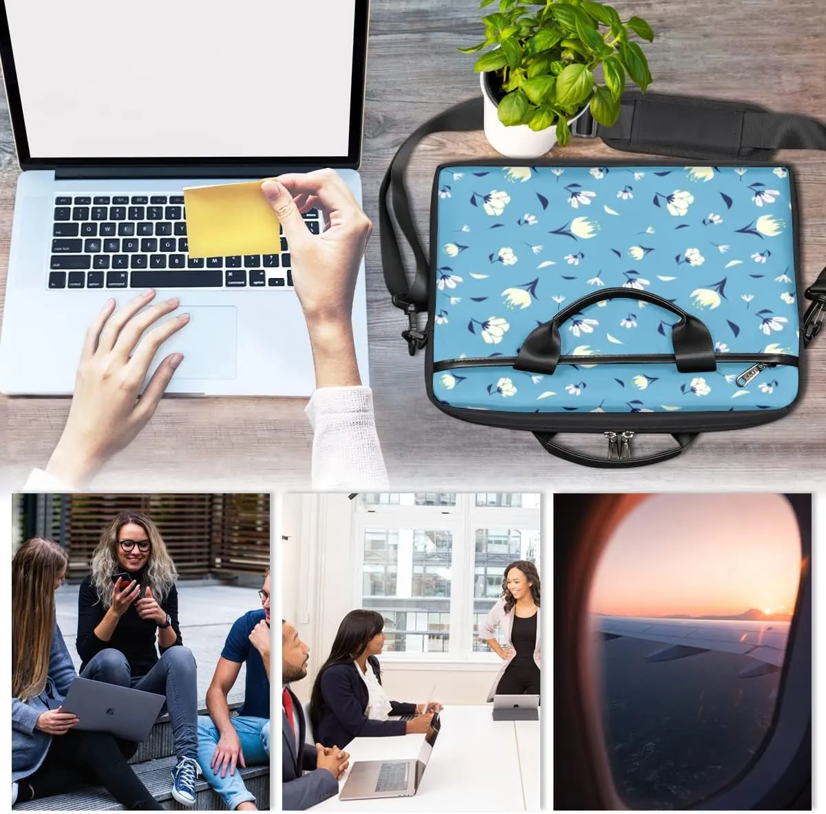 Red Parrot Bird Painted Laptop Shoulder Messenger Bag Waterproof Laptop Briefcase with Handle and Padded Strap Case Sleeve