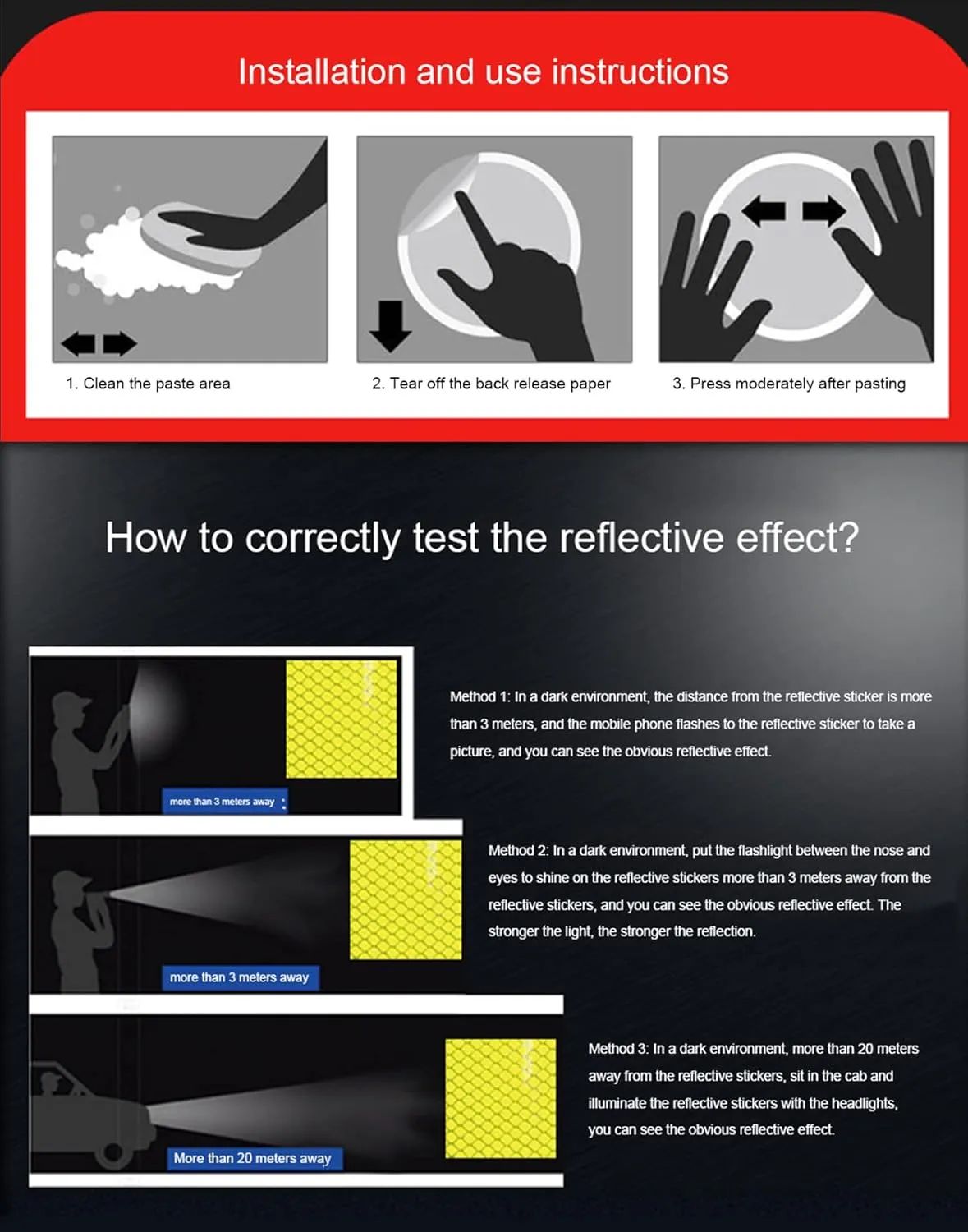 Reflective tape,Reflective Tape, Outdoor Waterproof Reflector Conspicuity Adhesive Tape, Warning Safety Reflective Tape for Vehicles Trailers Boats Signs Trucks Cars Yachting, 10 cm X 45 meters(Bright