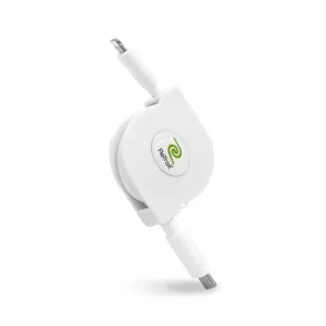 ReTrak Premier Series Retractable Lightning to USB-C Charge and Sync Cable, 18W High Speed Charging Lightning to Type C Charger for iPhone 13s, AirPods Pro, 2.6ft, White, Black, 2.6 Feet (ETLTCWT)