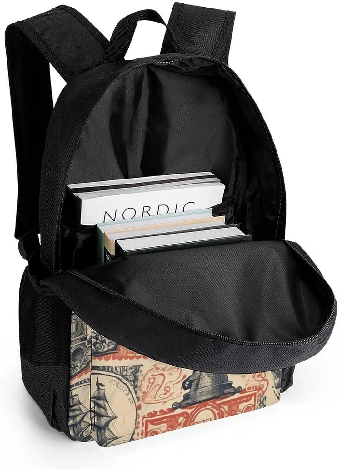 Retro Stamp Style Laptop Backpacks for Women Travel Backpack Casual Daypack Hiking Backpack Business Backpack